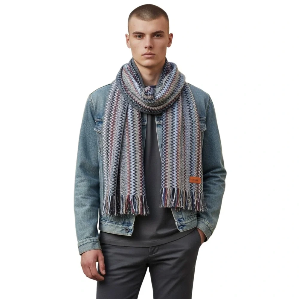 MISSONI Wool Blend Chevron Zig-Zag Scarf NWT